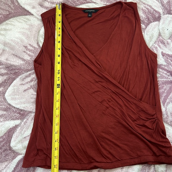 Banana Republic Asymmetrical Rayon Top in Dark Spiced Rum - Picture 9 of 11